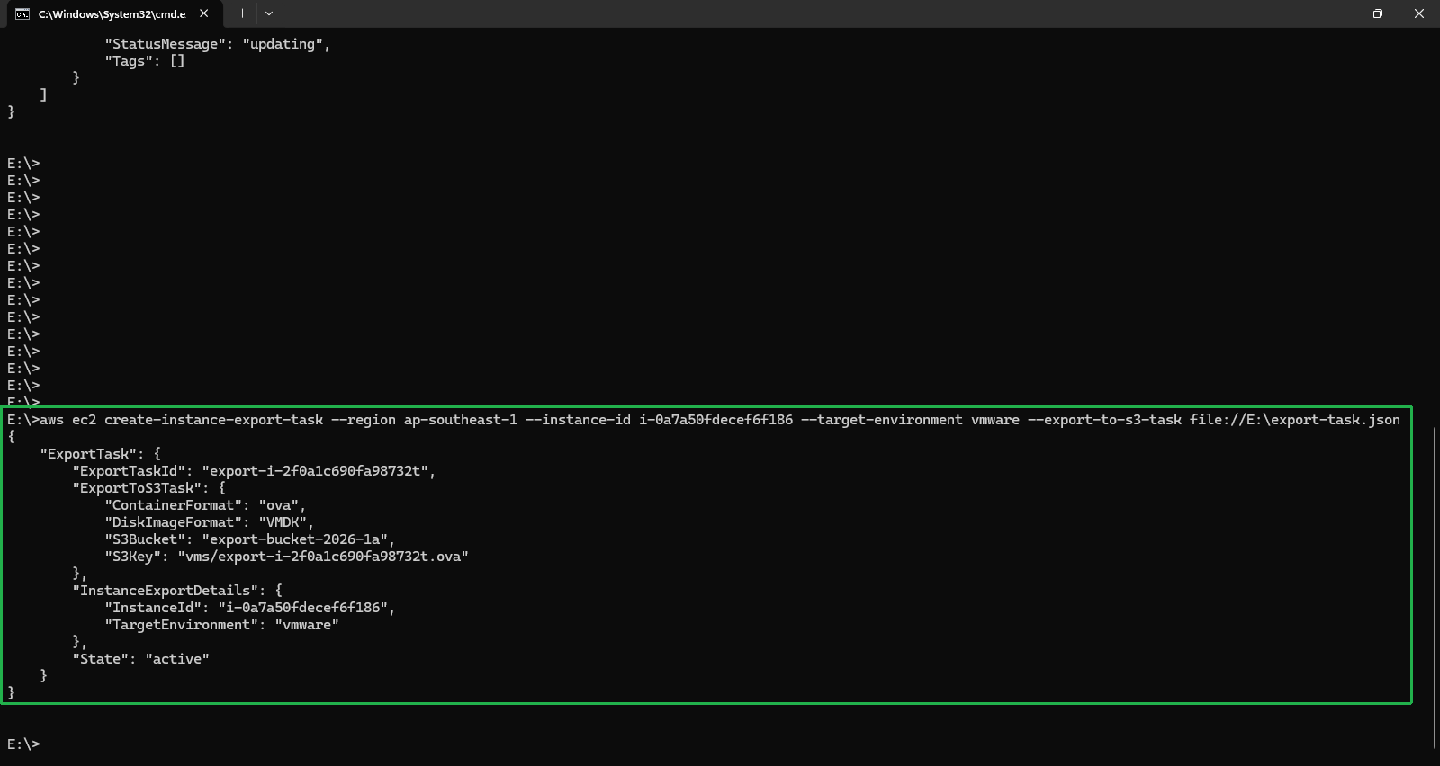 Check Export Task Status